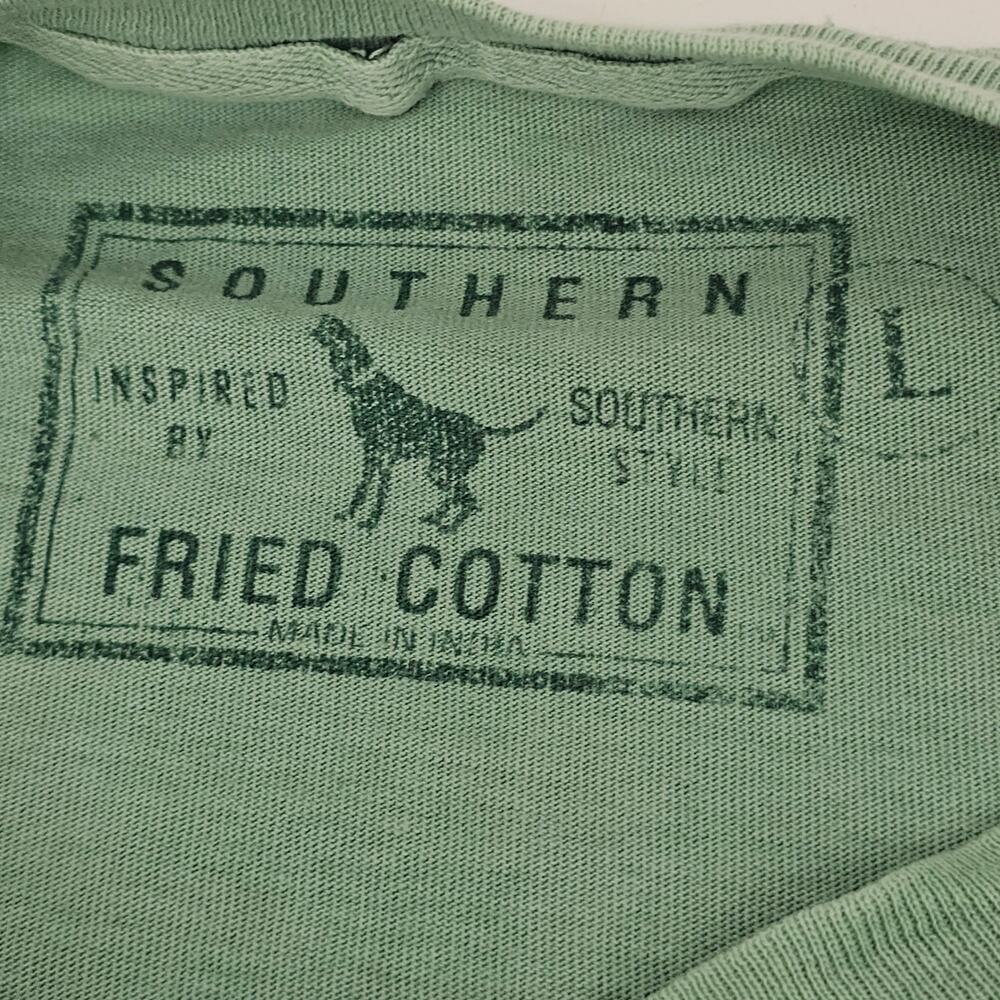 Southern Fried Cotton black lab hunting graphic long sleeve tshirt green L 4067 - Picture 4 of 9